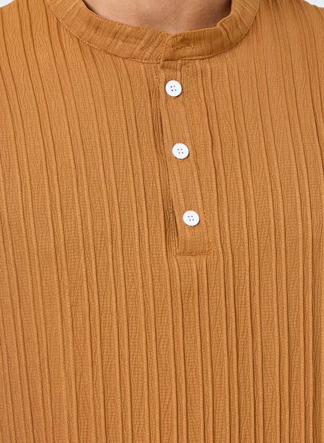 Take Two Men Textured Short Sleeve Shirt and Shorts Co-Ords